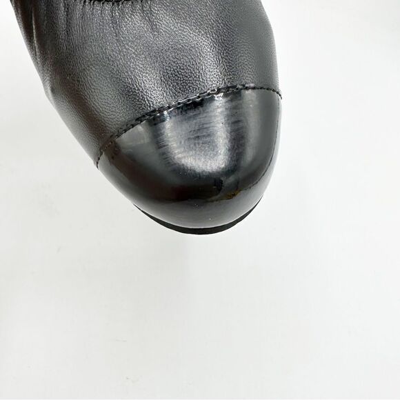 Munro Black Leather and Patent "Odette" Cap Toe Pumps Heels Sz Comfort 7.5M - Picture 9 of 16